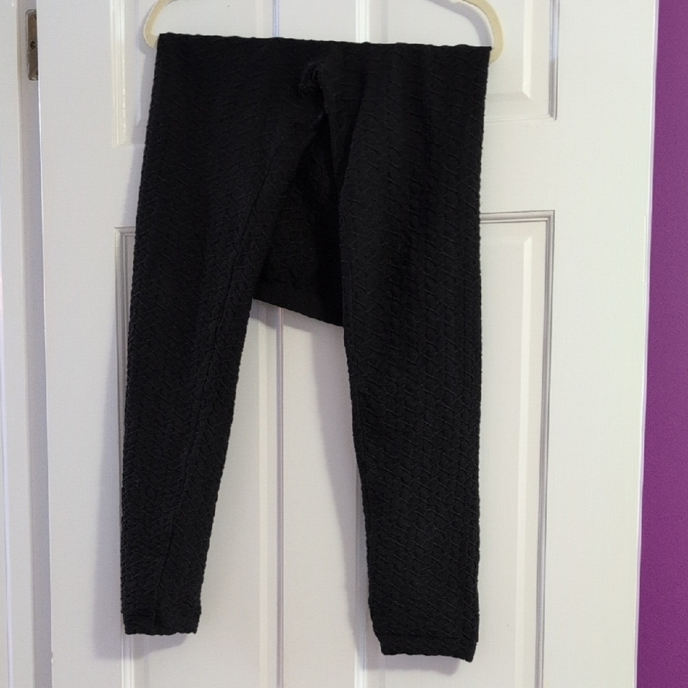 Lane Bryant Textured Black Leggings